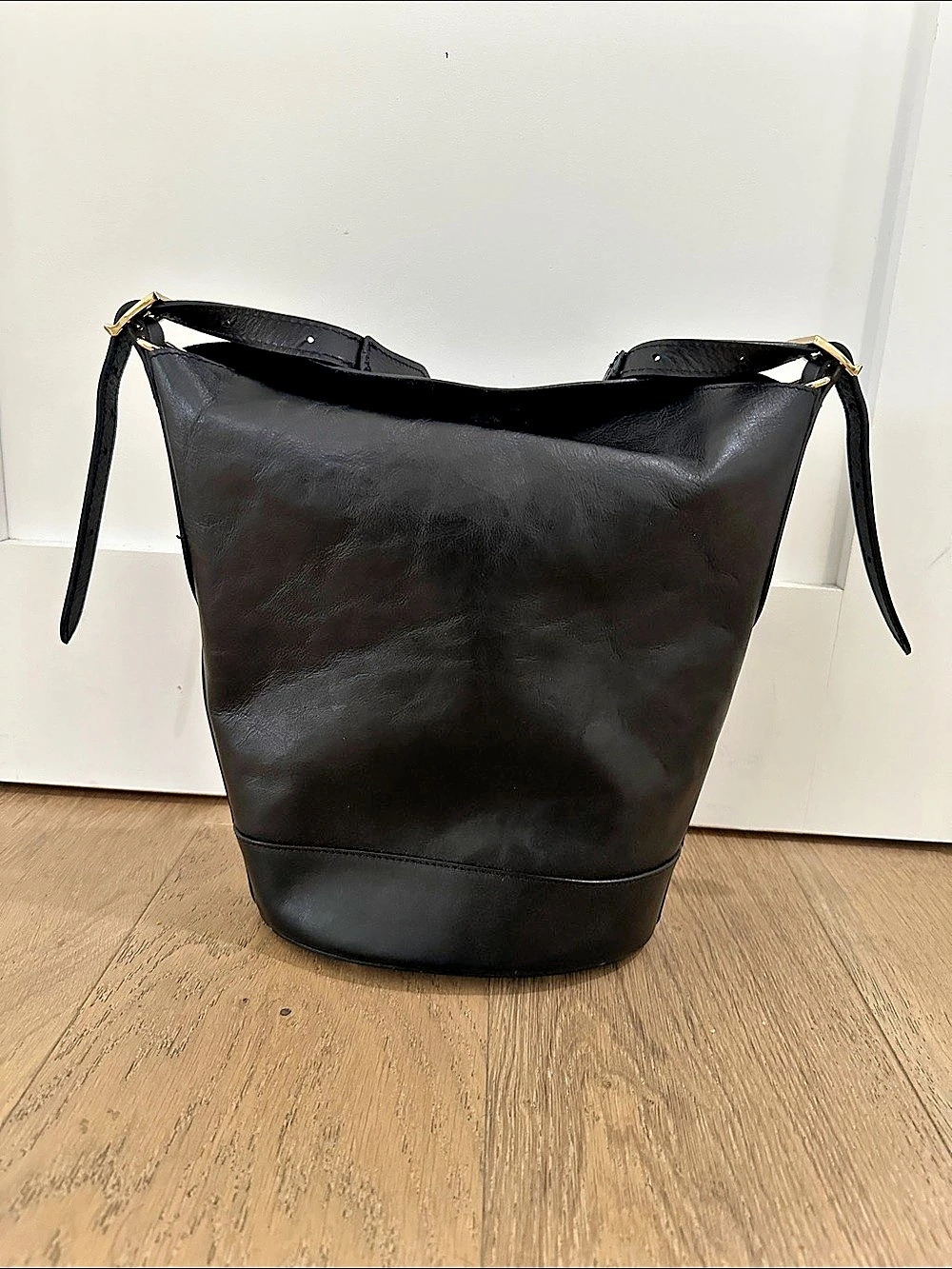 Black Genuine Leather Hobo Bag